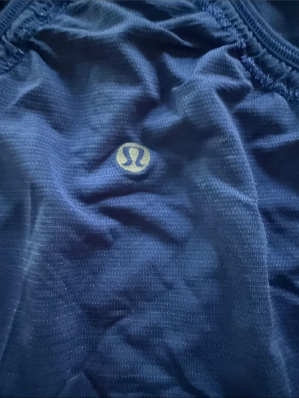 lululemon athletica Blue Racerback Tank Top cinched bottom